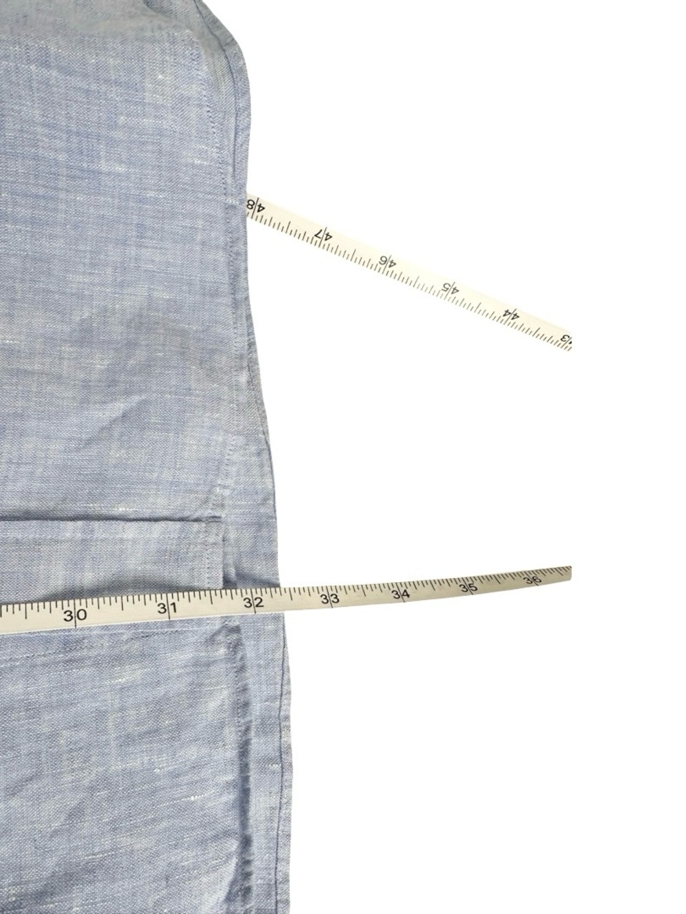 J. McLaughlin Blue 100% Linen Long Sleeve Collared Coastal Button Up Shirt XL - Picture 6 of 6